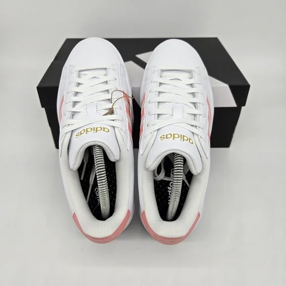 New adidas Grand Court Cloudfoam 'White Semi Pink Spark' Women's Shoes Size 6.5 - Picture 5 of 8